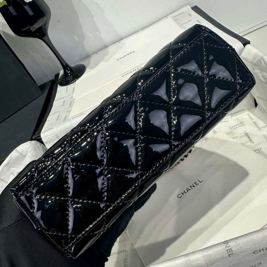 Chanel 25A AS4416 Mini Shopping Bag Mirror Calfskin Black