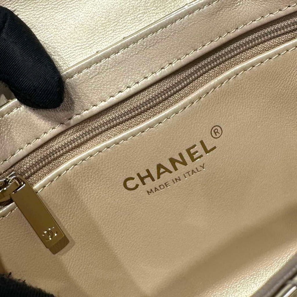 Chanel 25A AS4416 Mini Shopping Bag Mirror Calfskin Gold