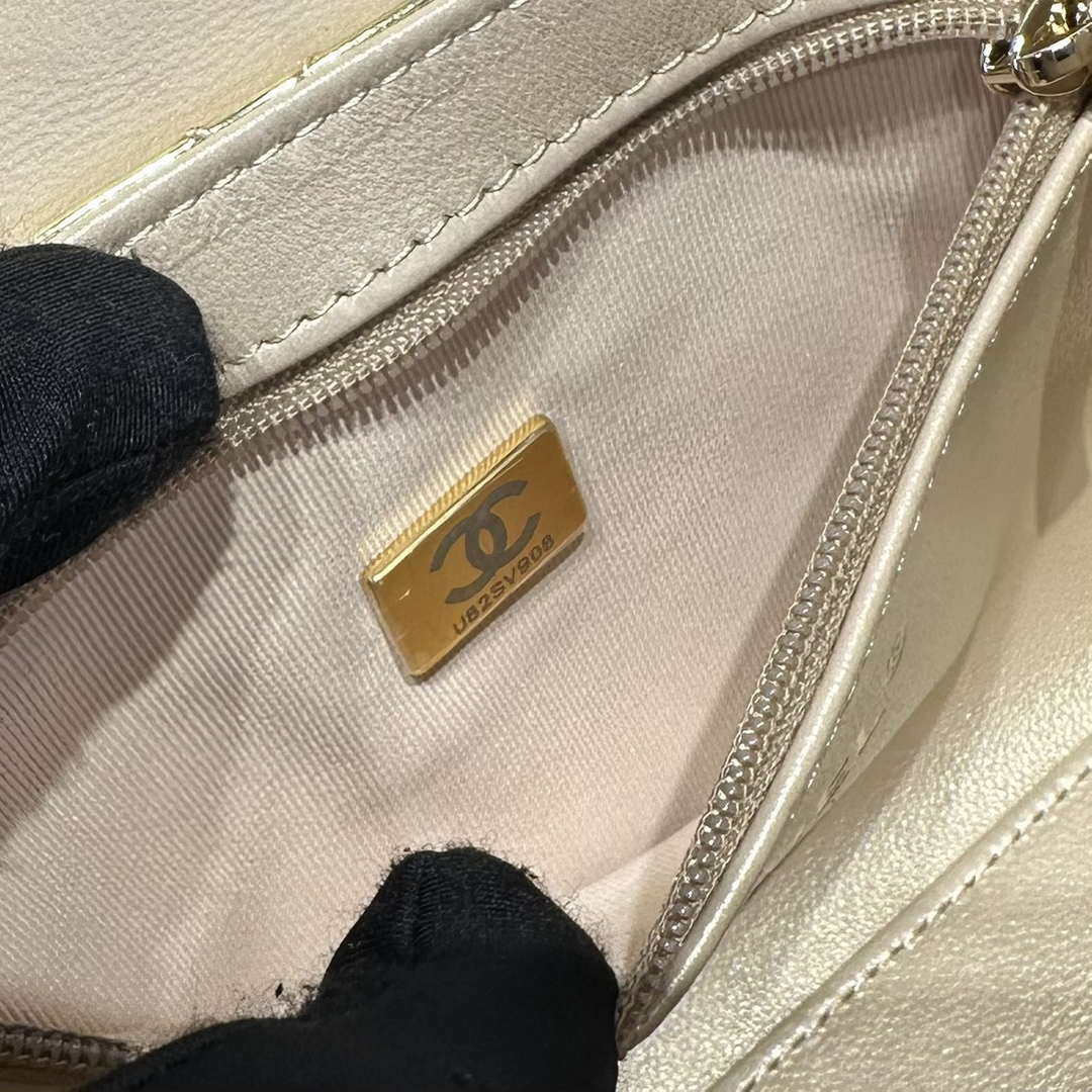 Chanel 25A AS4416 Mini Shopping Bag Mirror Calfskin Gold - Default Title - View 9