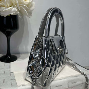 Chanel 25A AS4416 Mini Shopping Bag Mirror Calfskin Silver - Default Title - View 4