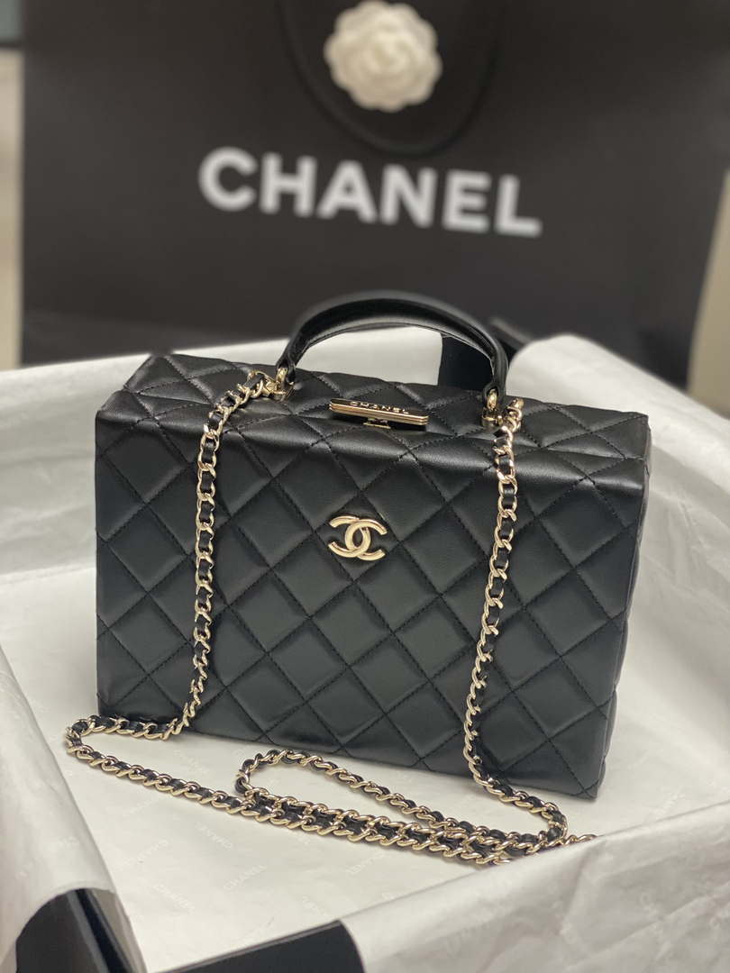 Chanel 25A AS5167 Small box bag Lambskin Black