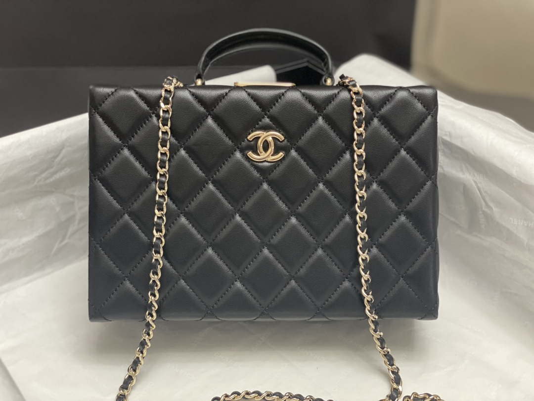 Chanel 25A AS5167 Small box bag Lambskin Black