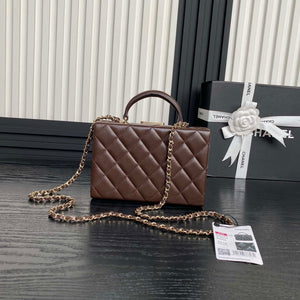 Chanel 25A AS5167 Small box bag Lambskin Dark Brown - Default Title - View 3