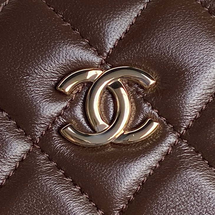 Chanel 25A AS5167 Small box bag Lambskin Dark Brown