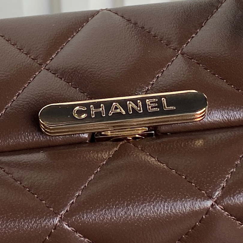 Chanel 25A AS5167 Small box bag Lambskin Dark Brown