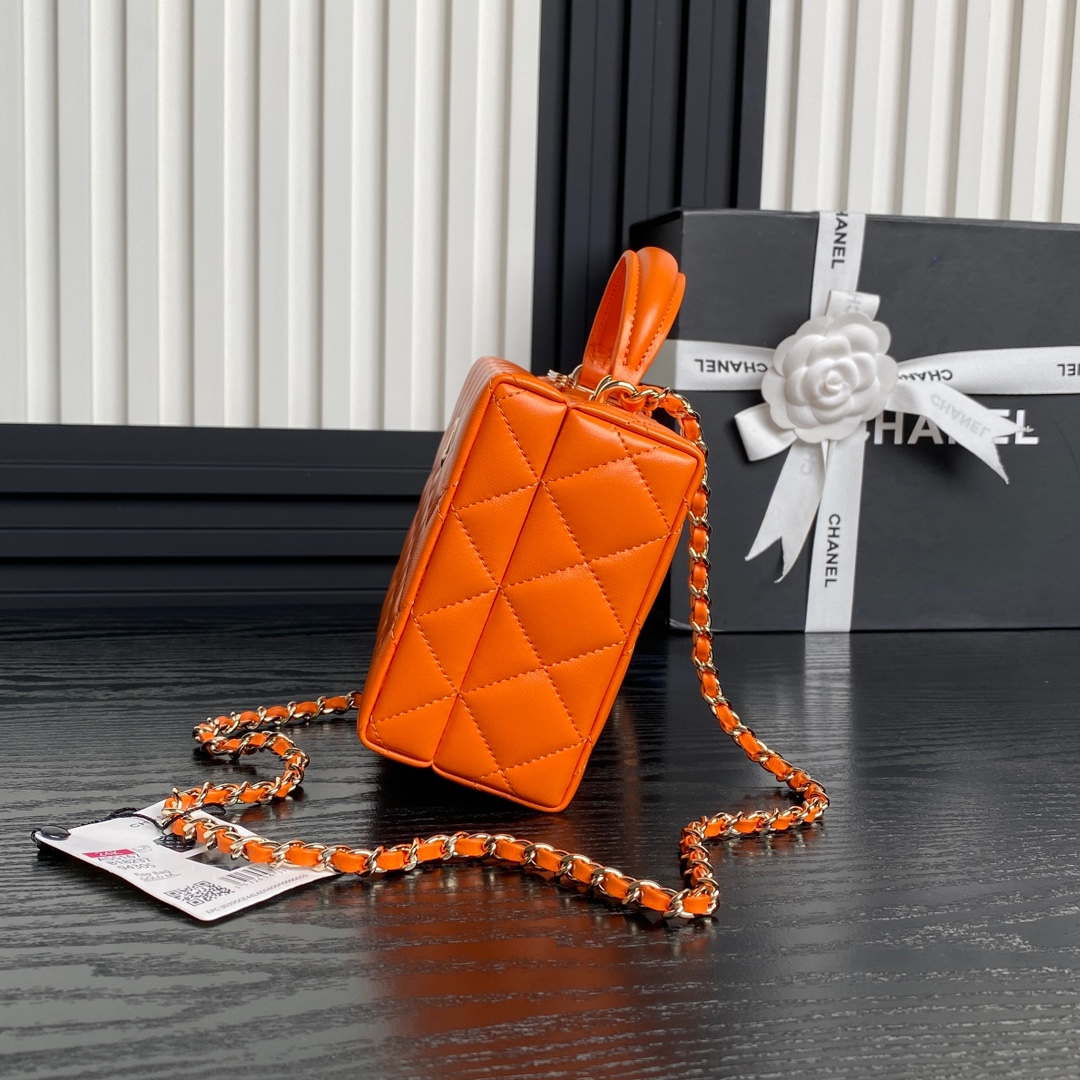 Chanel 25A AS5167 Small box bag Lambskin Orange