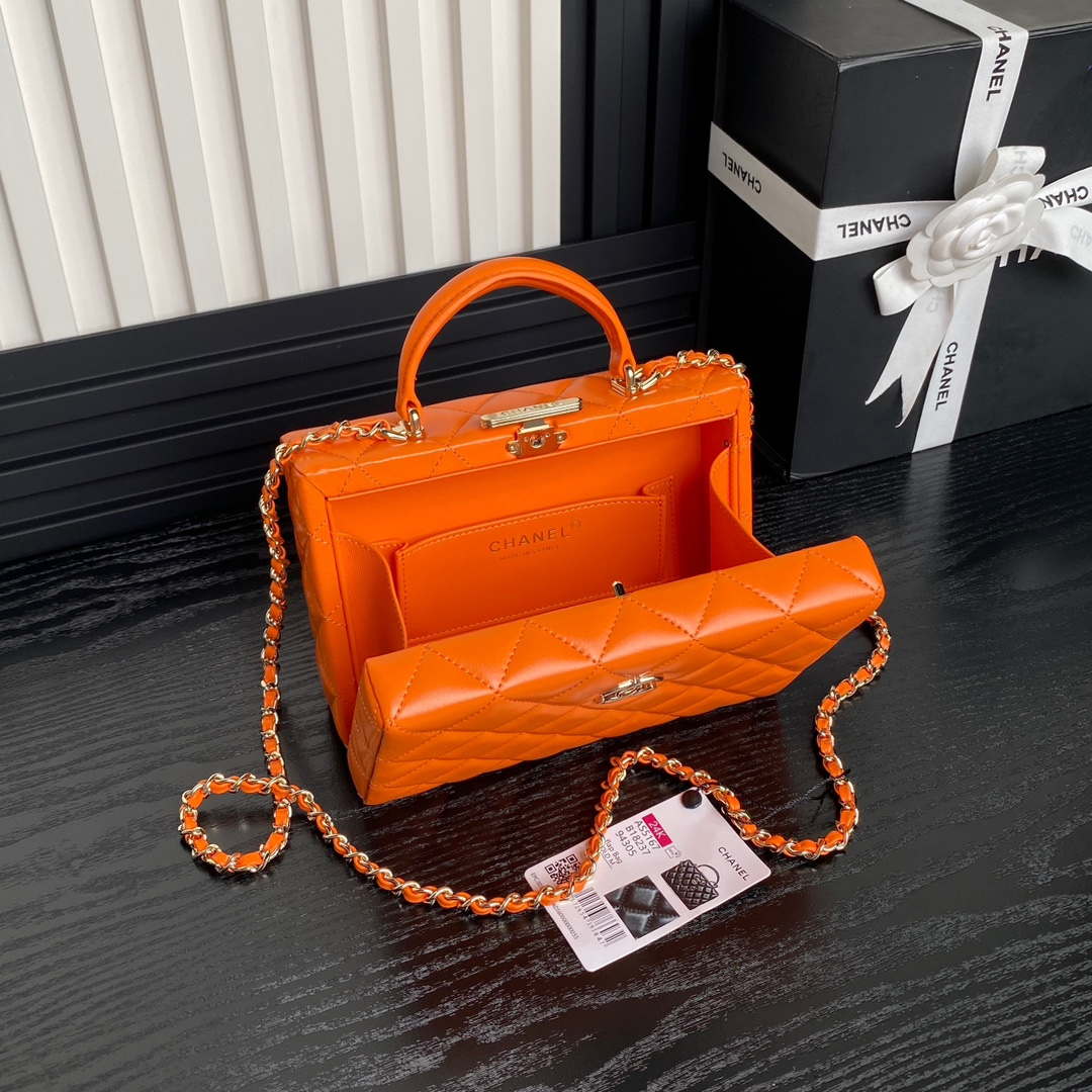 Chanel 25A AS5167 Small box bag Lambskin Orange - Default Title - View 9