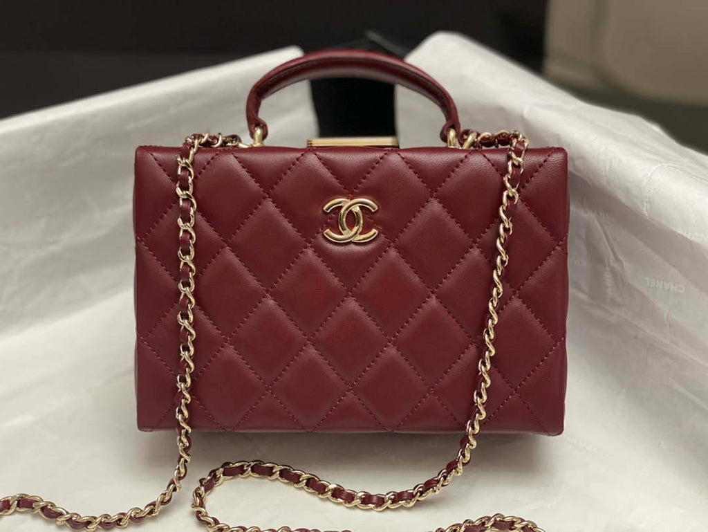 Chanel 25A AS5167 Small box bag Lambskin Red