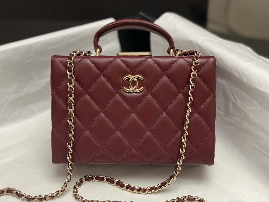 Chanel 25A AS5167 Small box bag Lambskin Red - Default Title - View 2