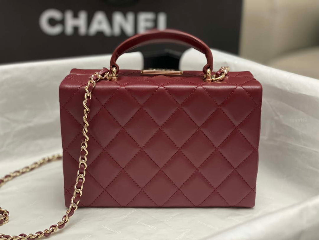 Chanel 25A AS5167 Small box bag Lambskin Red