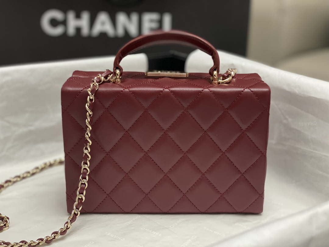 Chanel 25A AS5167 Small box bag Lambskin Red