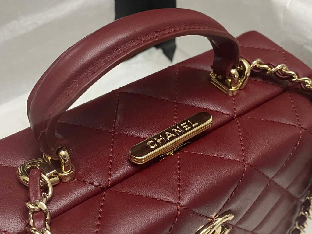 Chanel 25A AS5167 Small box bag Lambskin Red