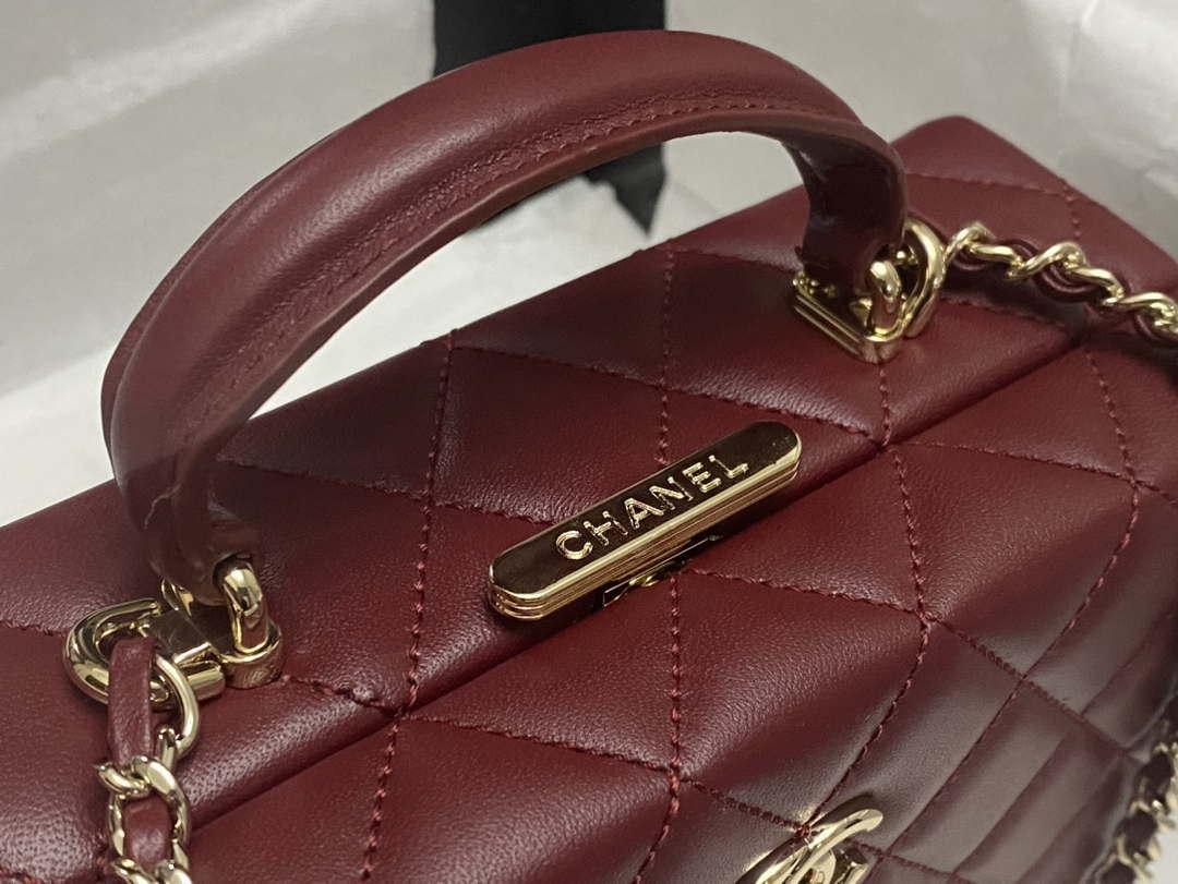 Chanel 25A AS5167 Small box bag Lambskin Red
