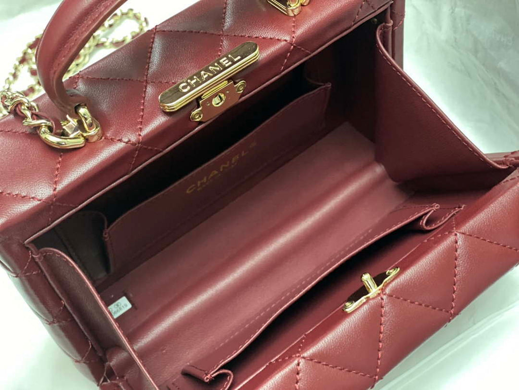 Chanel 25A AS5167 Small box bag Lambskin Red