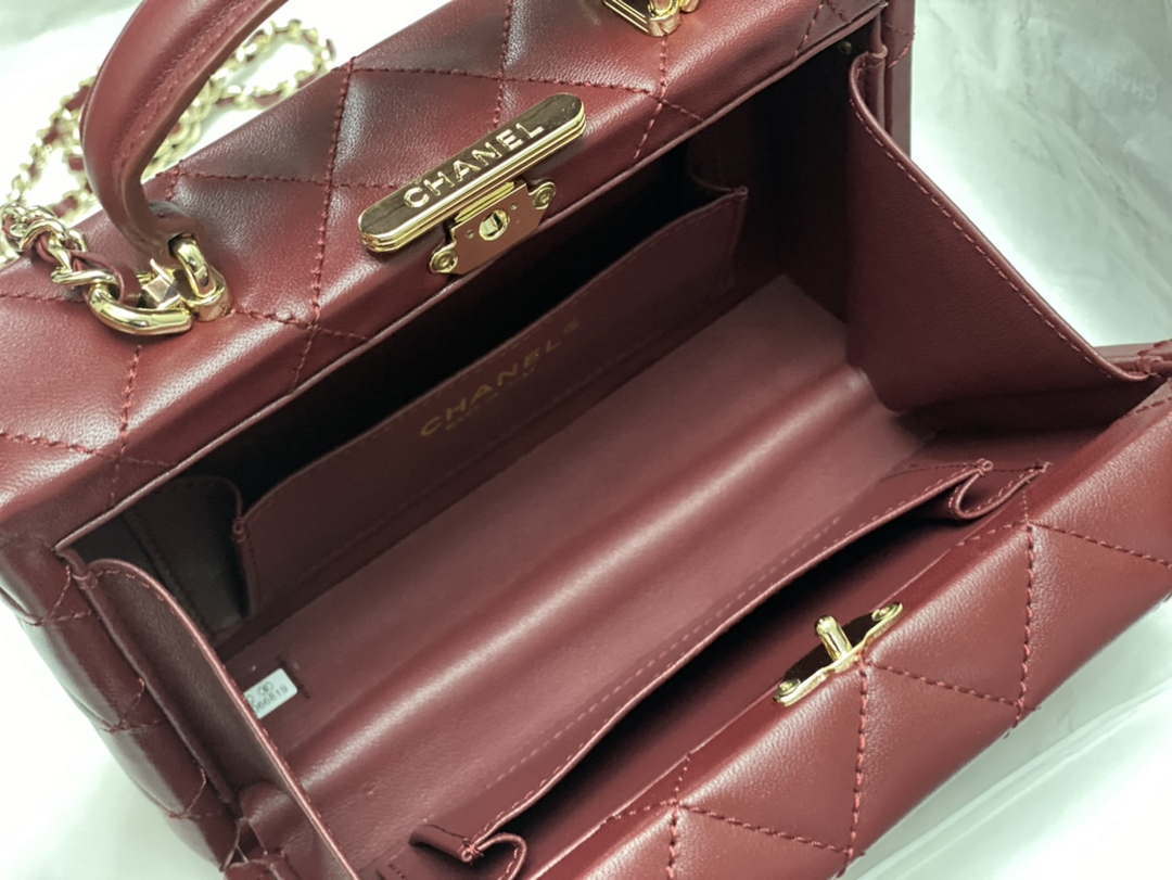 Chanel 25A AS5167 Small box bag Lambskin Red