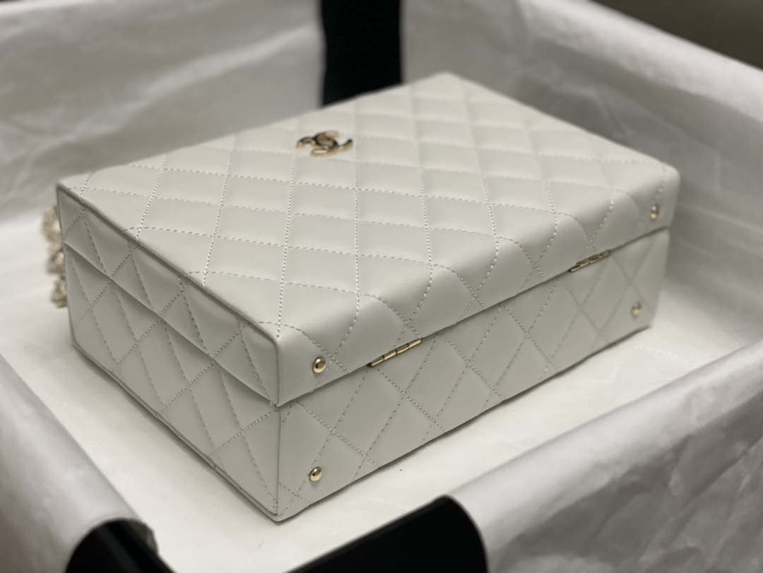 Chanel 25A AS5167 Small box bag Lambskin White