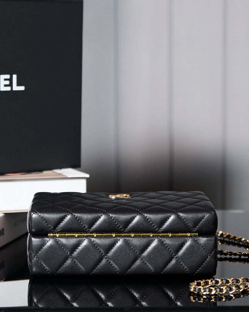 Chanel 25A AS5167 Autumn and Winter New Vanity Box Lambskin Bag Black