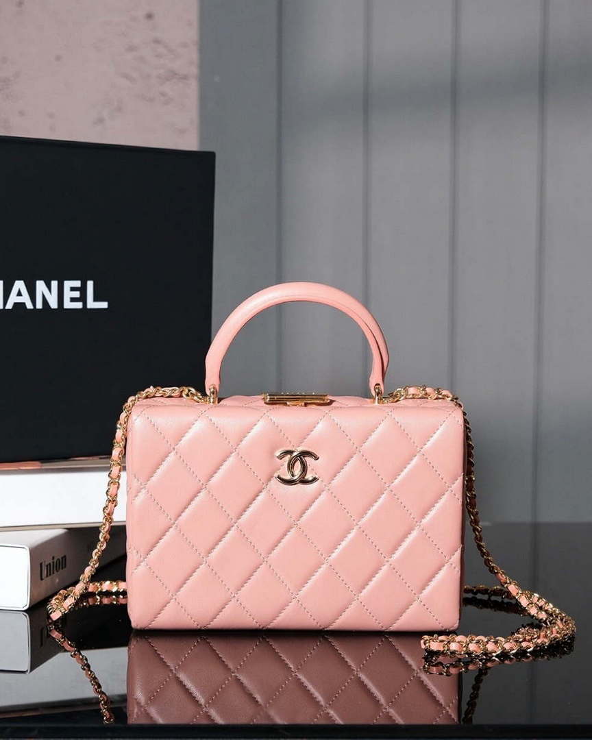 Chanel 25A AS5167 Autumn and Winter New Vanity Box Lambskin Bag Pink - Default Title - View 1