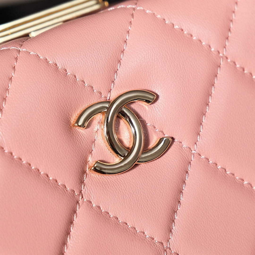 Chanel 25A AS5167 Autumn and Winter New Vanity Box Lambskin Bag Pink