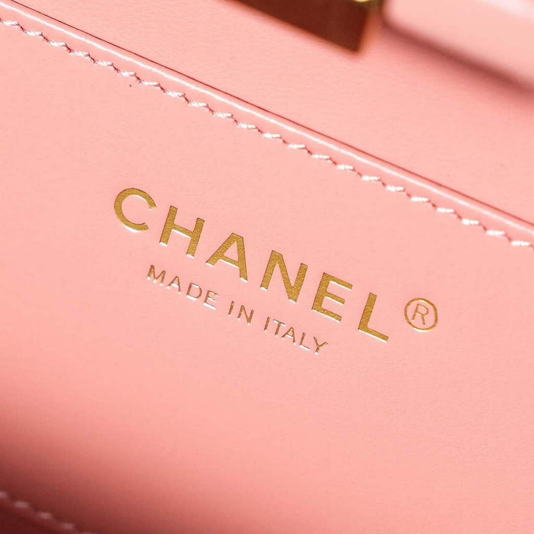 Chanel 25A AS5167 Autumn and Winter New Vanity Box Lambskin Bag Pink