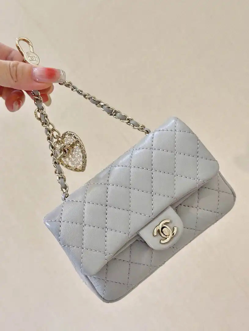 Chanel 25A Mini Flap Bag Lambskin AS4670 Gray