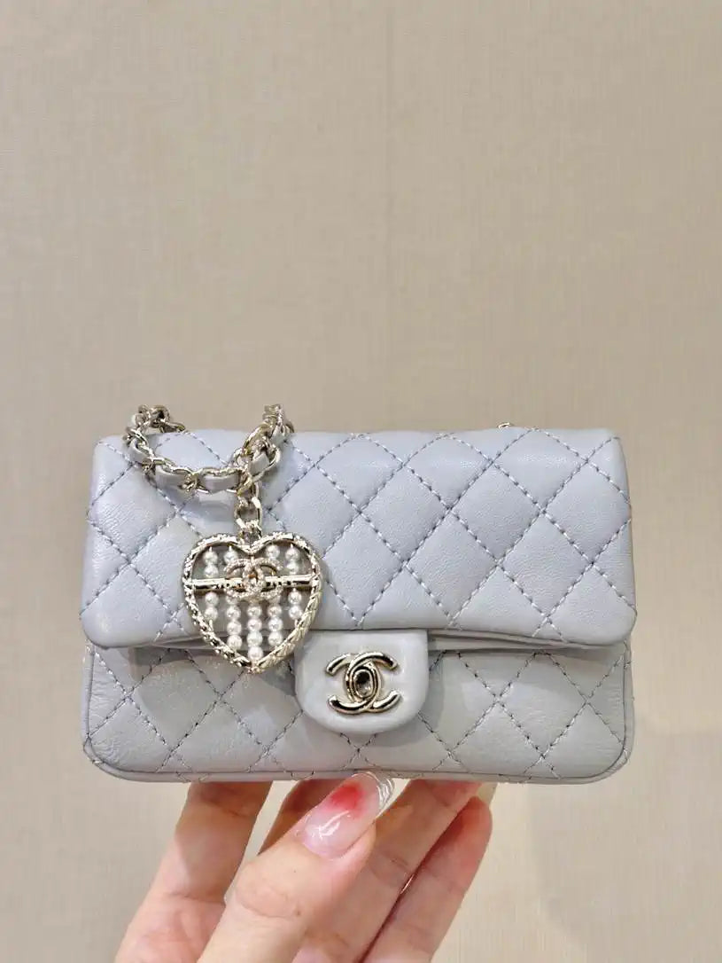 Chanel 25A Mini Flap Bag Lambskin AS4670 Gray