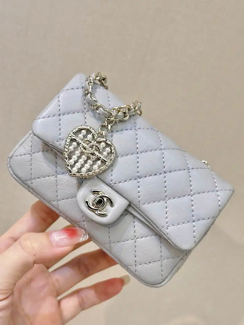 Chanel 25A Mini Flap Bag Lambskin AS4670 Gray