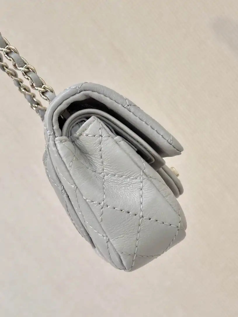 Chanel 25A Mini Flap Bag Lambskin AS4670 Gray