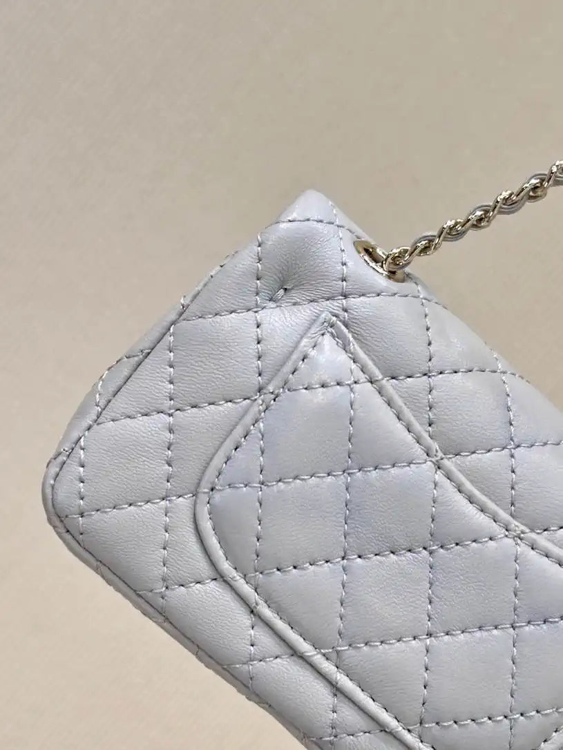 Chanel 25A Mini Flap Bag Lambskin AS4670 Gray