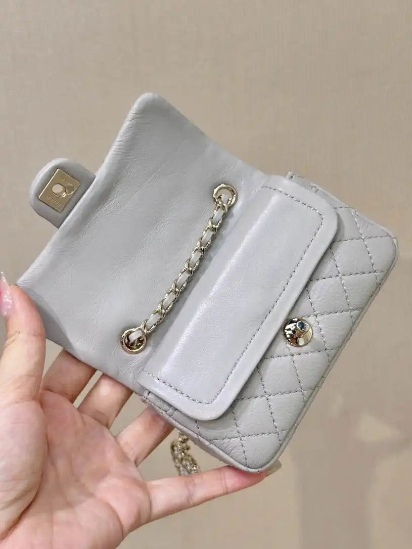 Chanel 25A Mini Flap Bag Lambskin AS4670 Gray