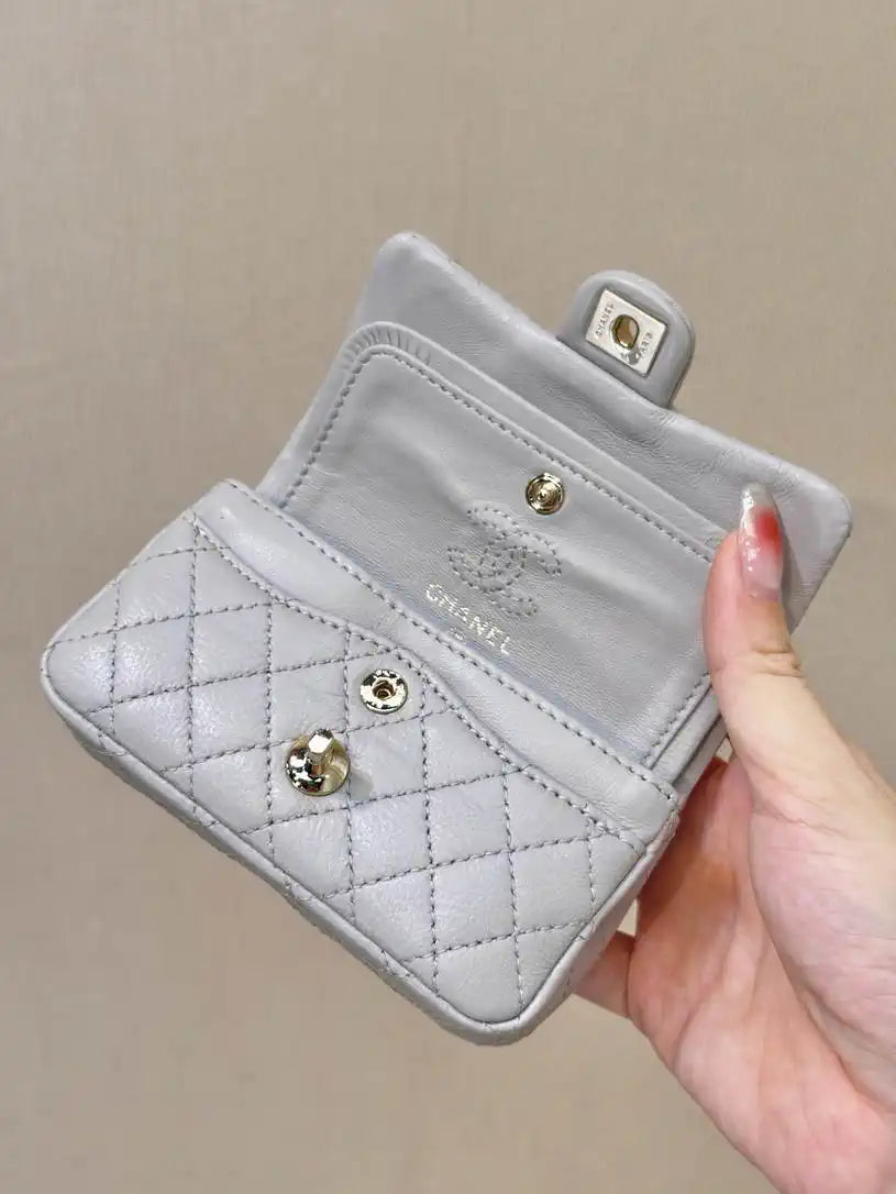 Chanel 25A Mini Flap Bag Lambskin AS4670 Gray