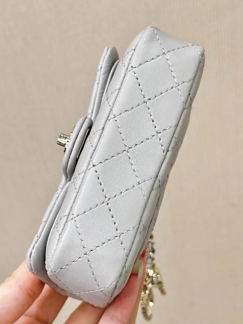 Chanel 25A Mini Flap Bag Lambskin AS4670 Gray