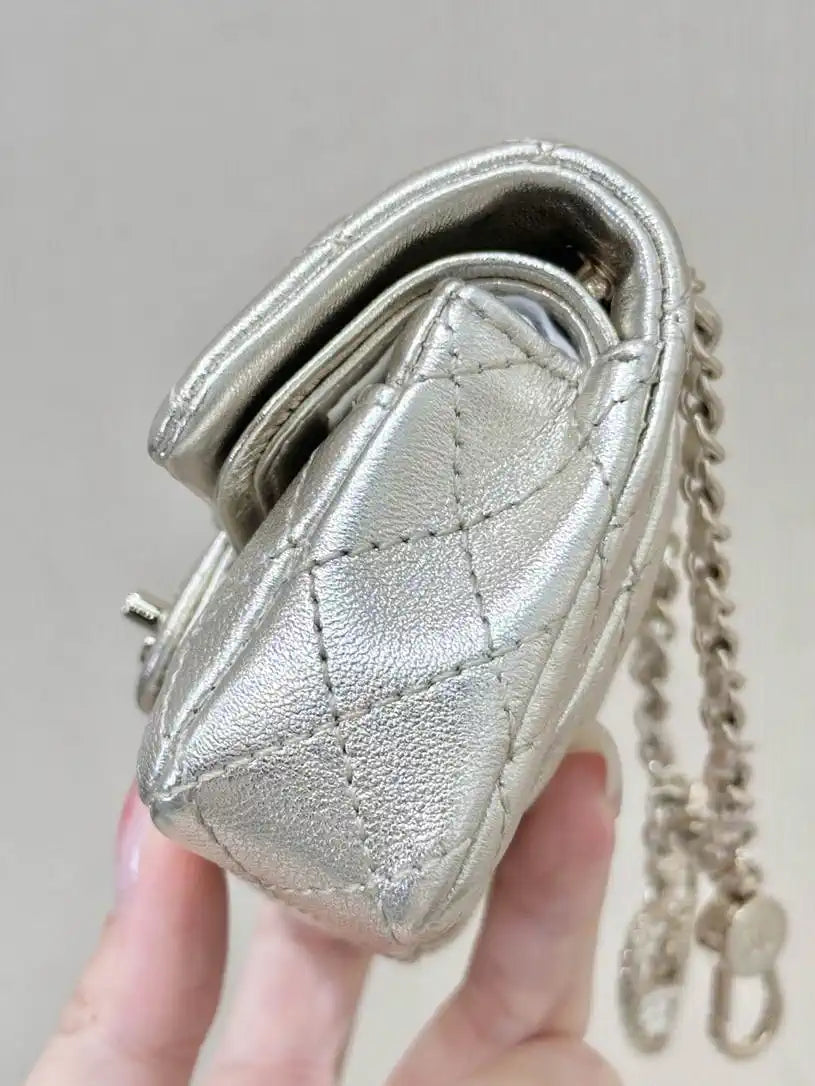 Chanel 25A Mini Flap Bag Lambskin AS4670 Light Gold