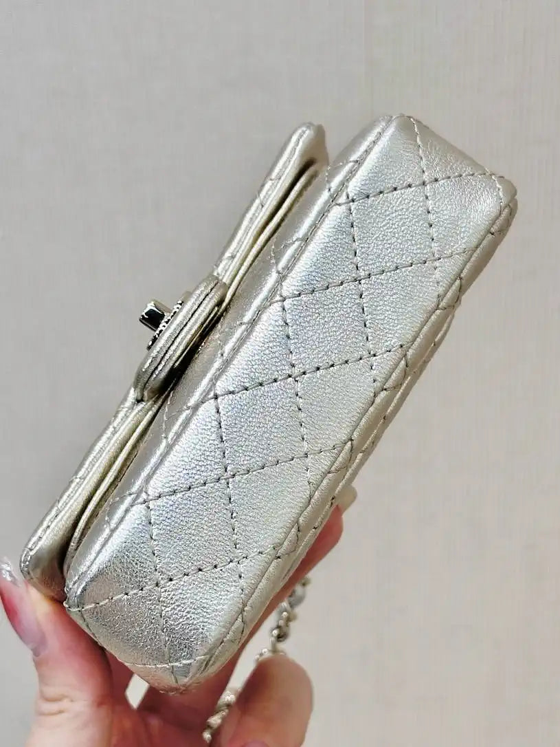 Chanel 25A Mini Flap Bag Lambskin AS4670 Light Gold