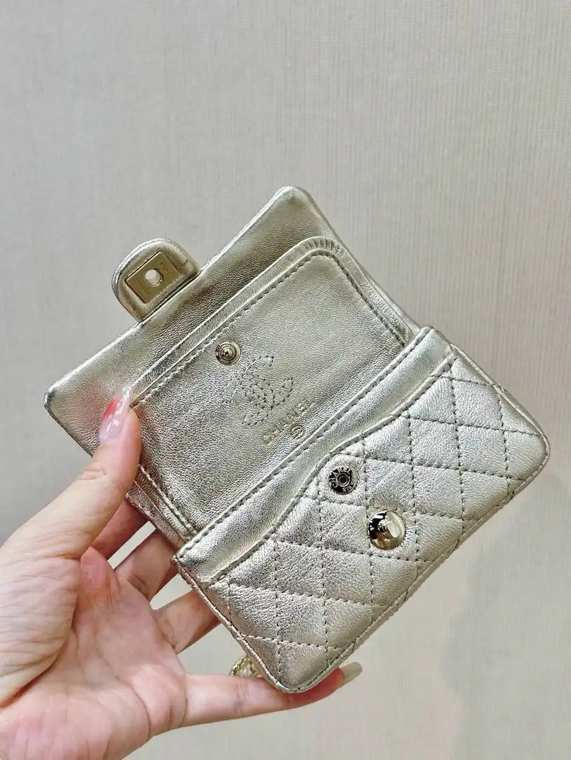 Chanel 25A Mini Flap Bag Lambskin AS4670 Light Gold
