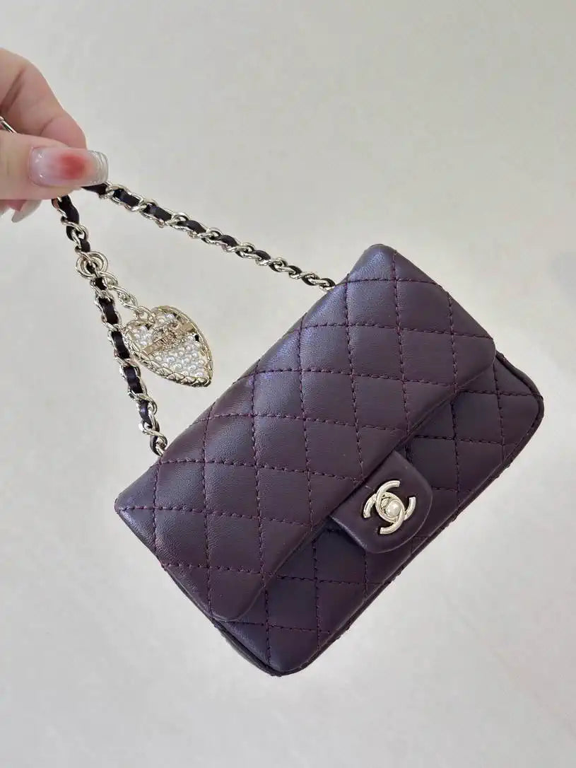 Chanel 25A Mini Flap Bag Lambskin AS4670 Wine Red