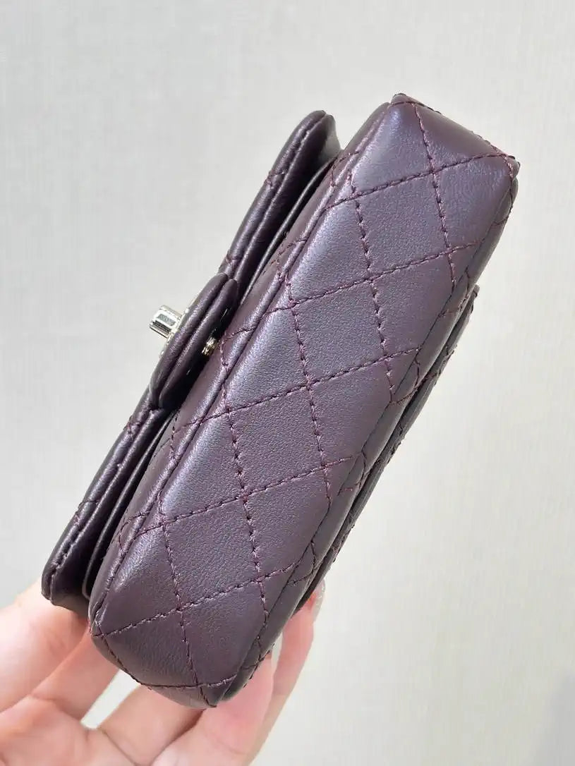 Chanel 25A Mini Flap Bag Lambskin AS4670 Wine Red