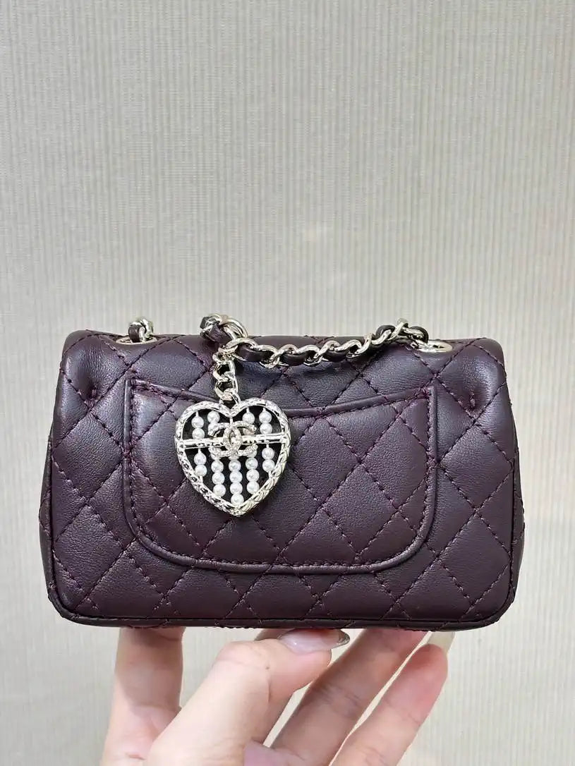 Chanel 25A Mini Flap Bag Lambskin AS4670 Wine Red