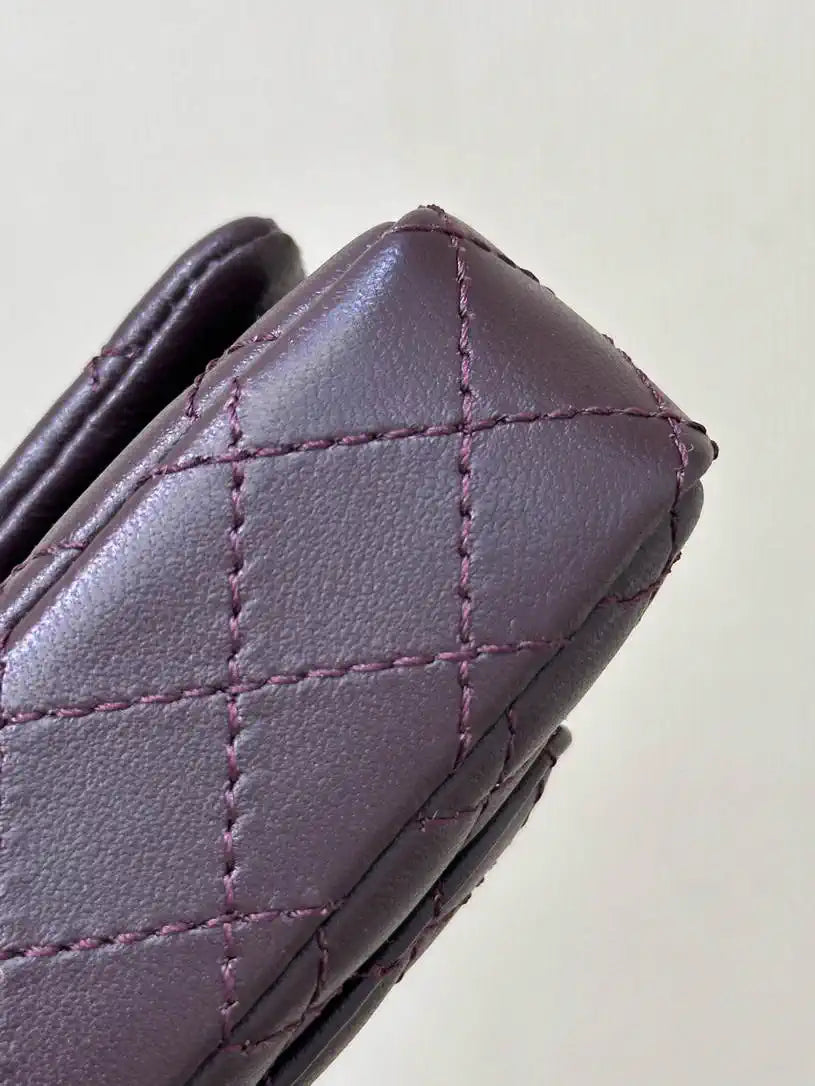 Chanel 25A Mini Flap Bag Lambskin AS4670 Wine Red