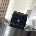 Chanel 25B Backpack Quilted Sequins & Gold-Tone Metal  AS5711 Black
