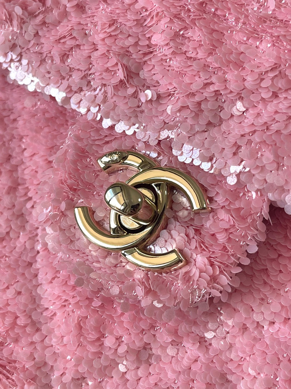 Chanel 25B Backpack Quilted Sequins & Gold-Tone Metal  AS5711 Pink