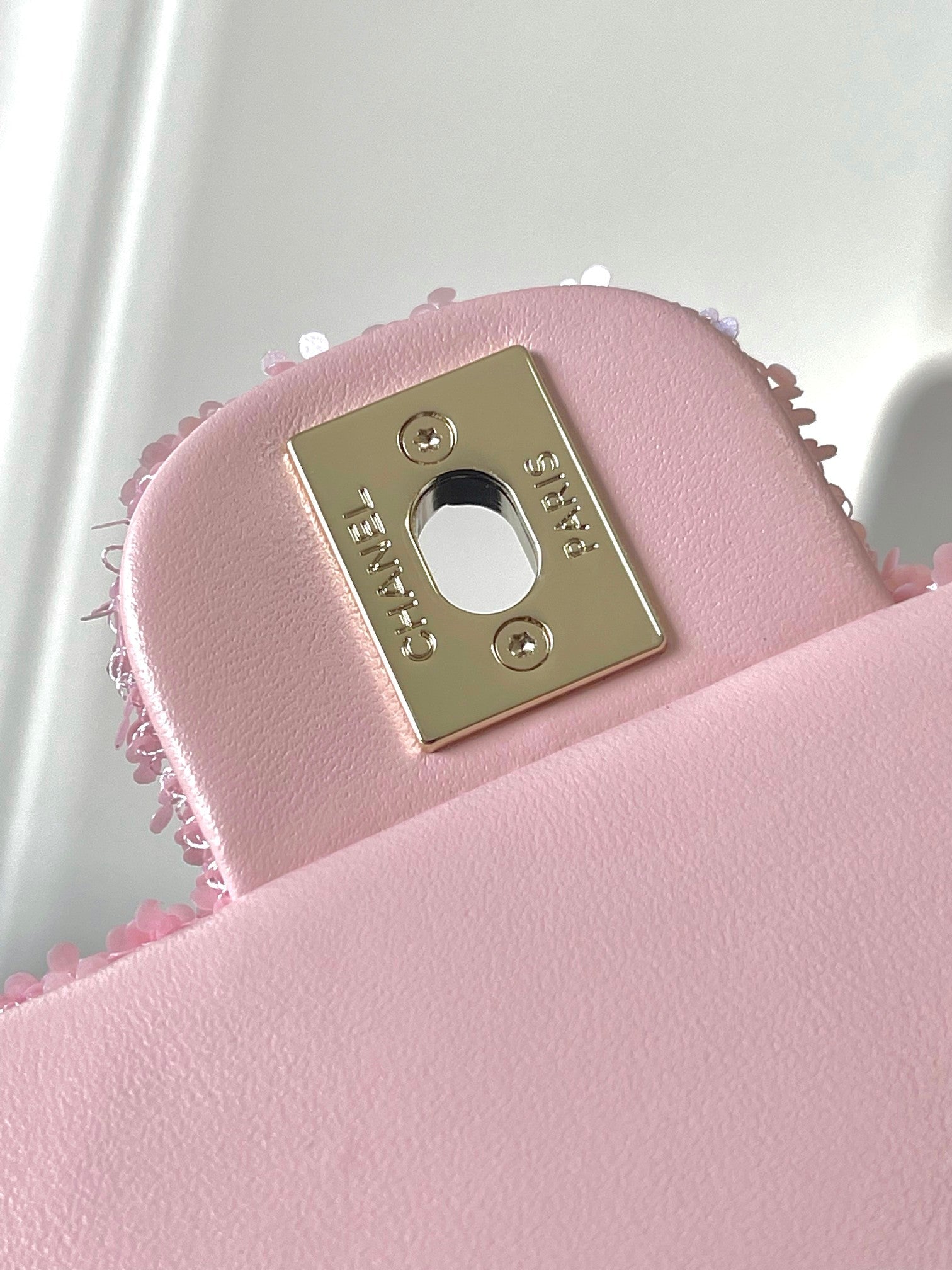 Chanel 25B Backpack Quilted Sequins & Gold-Tone Metal  AS5711 Pink