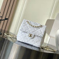 Chanel 25B Backpack Quilted Sequins & Gold-Tone Metal  AS5711 white