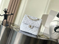 Chanel 25B Backpack Quilted Sequins & Gold-Tone Metal  AS5711 white