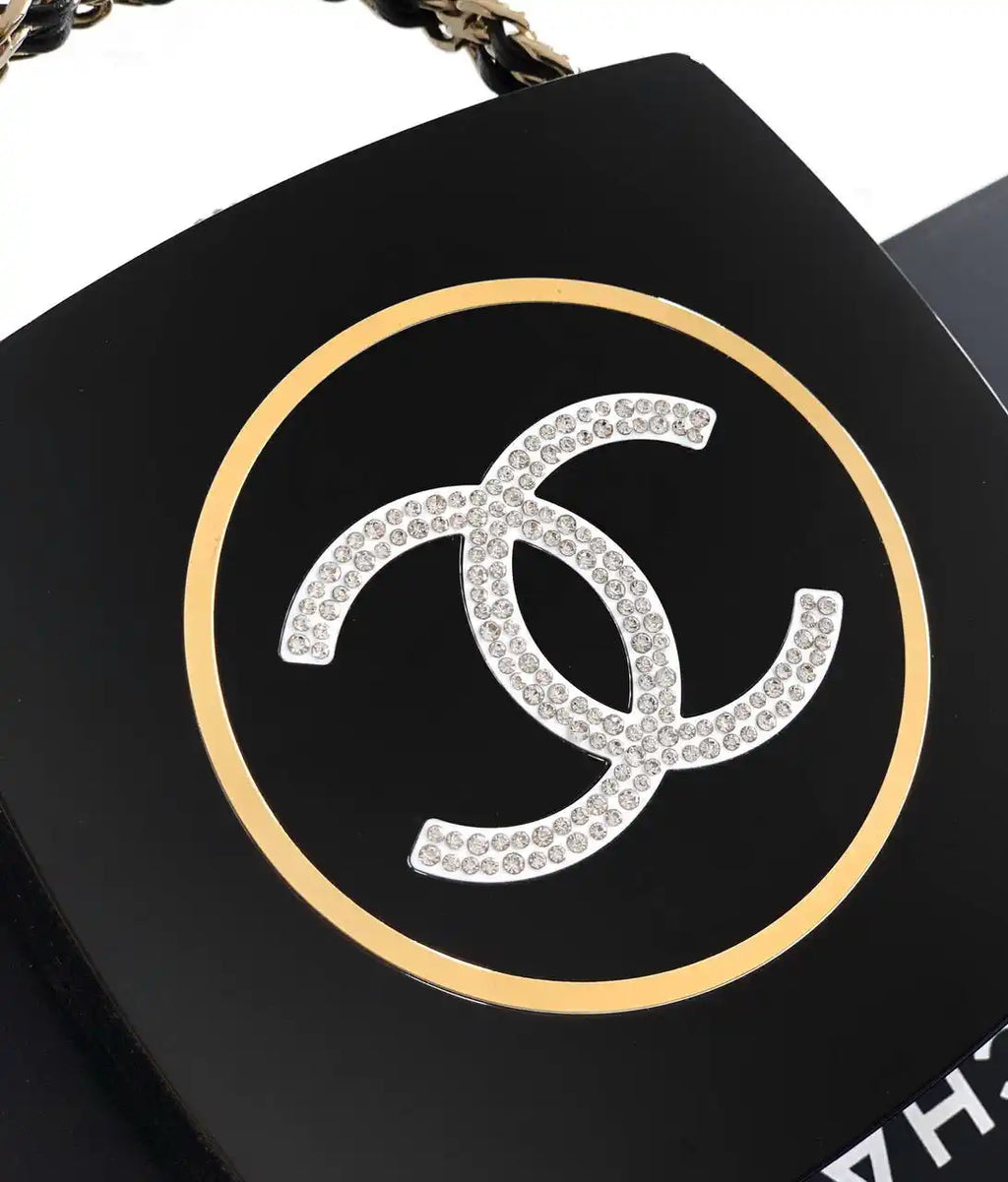 Chanel 25B Makeup Palette Minaudiere Plexi Strass & Gold-Tone Metal AS5652