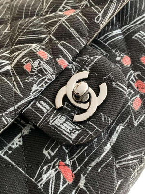 Chanel 25C A01112 Flap Bag Black Fabric Printed - Default Title - View 6