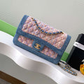 Chanel 25C A01112 Flap Bag Blue and Pink Fabric Printed - Default Title - View 1