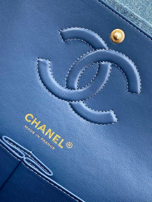 Chanel 25C A01112 Flap Bag Blue and Pink Fabric Printed - Default Title - View 9