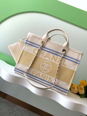 Chanel 25C A66941 Large Shopping Tote Yellow - Default Title - View 1