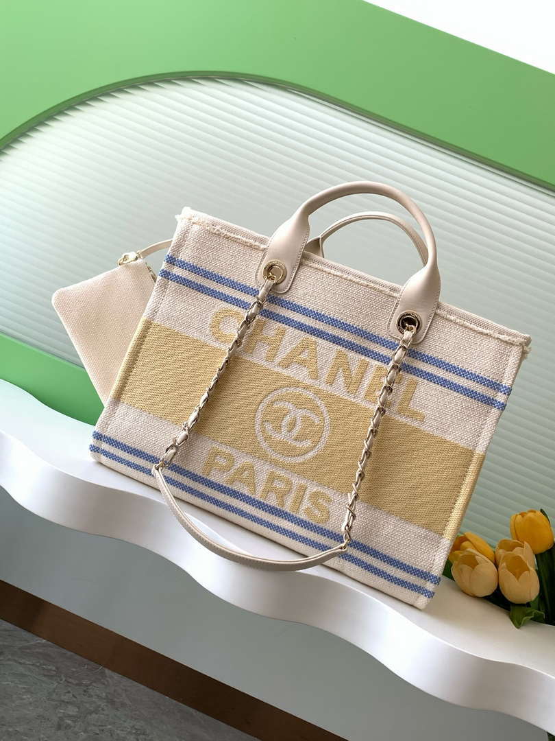 Chanel 25C A66941 Large Shopping Tote Yellow - Default Title - View 1